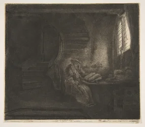 Heiliger Hieronymus in einer dunklen Kammer, 1642