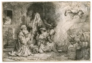 Der Engel verlässt die Familie des Tobias, 1641