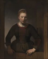 Junge Frau an einer offenen Halbtür, 1645