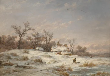 Winterlandschaft mit dekorativen Figuren