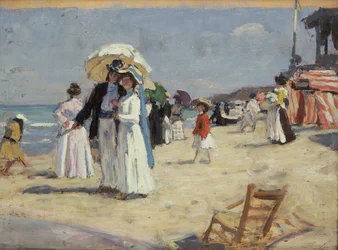 Paar am Strand von Cabourg