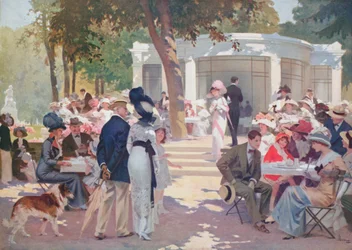 Die angenehme Stunde, Illustration für eine Broschüre über das Thermalbad in Vittel, Ende des 19. Jahrhunderts