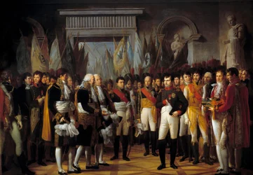 Napoleon I (1769-1821) empfängt die Abgeordneten des Konservativen Senats im Königspalast von Berlin am 19.11.1806