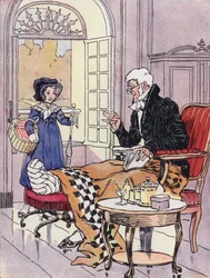 Ein kleines Mädchen unter der Restauration