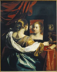 Eitelkeit oder junge Frau bei ihrer Toilette, ca. 1626