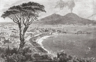 Neapel und der Vesuv, Italien im späten 19. Jahrhundert. Aus Italienische Bilder von Rev. Samuel Manning, veröffentlicht ca. 1890.