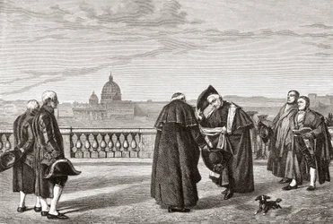 Auf dem Pincio-Hügel, Rom, Italien, mit dem Petersdom im Hintergrund im späten 19. Jahrhundert. Aus Italienische Bilder von Rev. Samuel Manning, veröffentlicht um 1890.