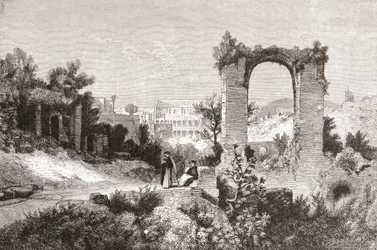 Der Palatin vom Aventin-Hügel, Rom, Italien im späten 19. Jahrhundert. Aus Italienische Bilder von Rev. Samuel Manning, veröffentlicht ca. 1890.