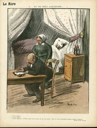 Illustration von Ricardo Flores (1878-1918) in Le Lire, 08/02/13 - Man kann es nicht allen recht machen - Medizin, Innenarchitektur