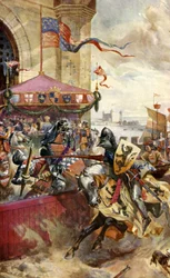 Turnier auf der London Bridge (Farblithografie)