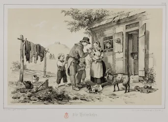 Bergmann kehrt nach Hause zurück, Deutschland, um 1851