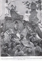Britische Truppen betreten Singapur, 1824, Illustration aus 
