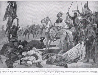 Hyder Ali in Conjeveram im Jahr 1780, Illustration aus Hutchinsons Geschichte der Nationen