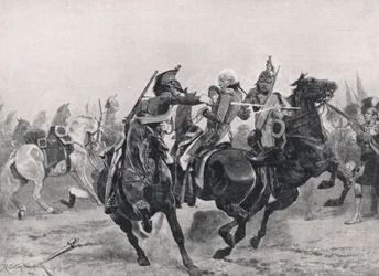 Der Angriff auf Sir Ralph Abercrombie durch die französischen Dragoner, Illustration aus 