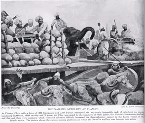 Die Artillerie des Nawab bei Plassey, Illustration aus 