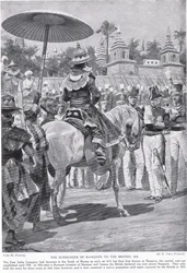 Die Übergabe von Rangun an die Briten, 1824, Illustration aus 