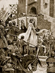 Beckets Prozession durch Frankreich, 1158, Illustration aus 
