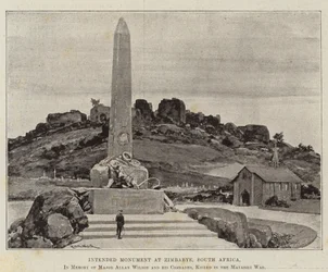 Geplantes Denkmal in Simbabwe, Südafrika, zum Gedenken an Major Allan Wilson und seine Kameraden, die im Matabili-Krieg getötet wurden