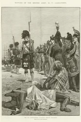 Die 42. Highlander bewachen die französischen Gefangenen