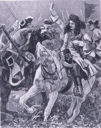 Die Schlacht von Malplaquet, 11. September 1709, Illustration aus Britische Schlachten zu Land und zu Wasser, 1915