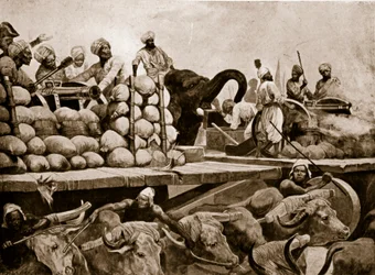 Die Artillerie des Nawab bei Plassey, Illustration aus 
