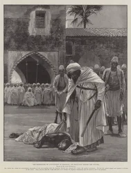 Die Unterdrückung der Gesetzlosigkeit in Marokko, eine Hinrichtung vor dem Sultan