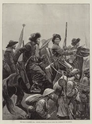 Der Krieg in Ostasien, chinesische irreguläre Truppen aus dem Inneren auf dem Marsch