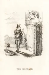 Das Skelett des Todes und ein Minnesänger (1827, Gravur)