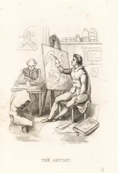 Das Skelett des Todes und der Künstler (1827, Gravur)