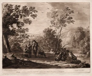 Liber Veritatis: Nr. 25, Eine bergige und bewaldete Landschaft mit Hirten..., 1774