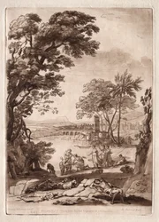 Liber Veritatis: Nr. 47, Eine Flusslandschaft mit der Auffindung von Moses