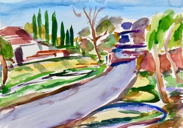 Nebenstraße mit Schatten