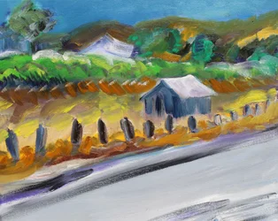 Schuppen an der Autobahn