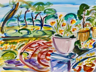 Blumen auf der Terrasse