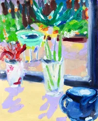 Stillleben mit Vogelbad, 2021