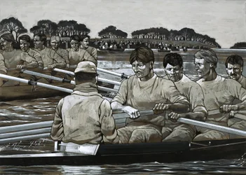 Das Oxford gegen Cambridge Bootsrennen