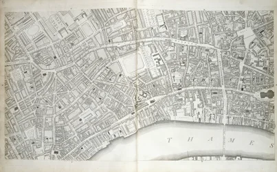 Tafel aus "Plan of the Cities of London and Westminster the Borough of Southwark, and Parts Adjoining", ca. 1792-1799