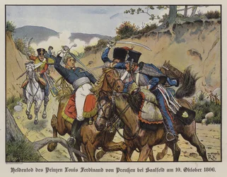 Heroischer Tod von Prinz Louis Ferdinand von Preußen in der Schlacht bei Saalfeld