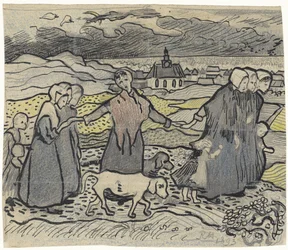 Fischerfrauen in den Dünen
