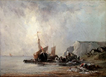 Boote an der Küste der Normandie, 1823