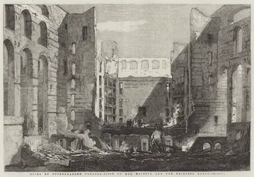 Ruinen des Covent-Garden-Theaters, Besuch Ihrer Majestät und der Prinzessin Royal