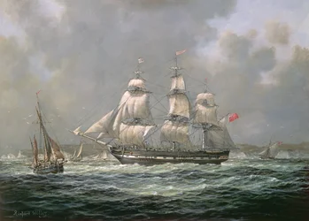 Der Ostindienfahrer H.C.S. Thomas Coutts vor den Needles, Isle of Wight