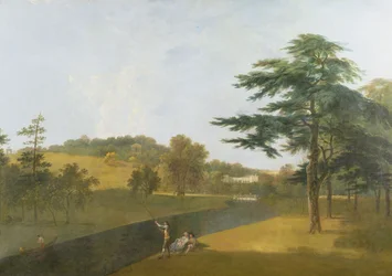 Südansicht von Wilton House, über den Nadder