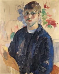 Selbstporträt mit blauer Bluse, von Wouters, Rik (1882-1916). Öl auf Leinwand