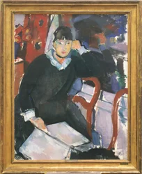 Sitzende Frau am Fenster oder Porträt von Nel Deurinckx, der Frau des Künstlers