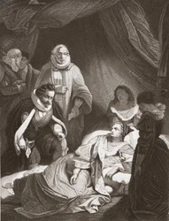 Die letzten Stunden von Königin Elisabeth (Lithografie)