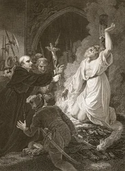 Das Martyrium von Erzbischof Cranmer, gestochen von W. Bromley, Illustration aus David Humes 