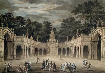 Die Beleuchtung am Buckingham House zum Geburtstag von König George III., 4. Juni 1783