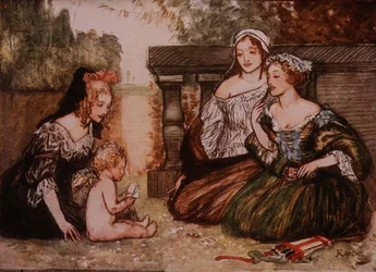 Amor und meine Campaspe spielten Karten um Küsse, aus Palgrave