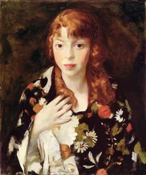 Edna Smith in einem japanischen Umhang, ca. 1915